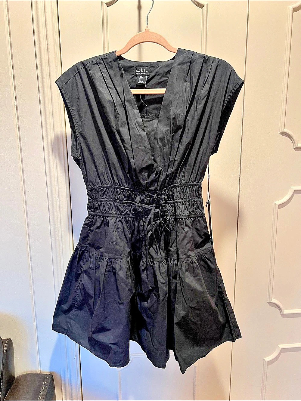 Nicole Miller Cotton Black Romper NWT